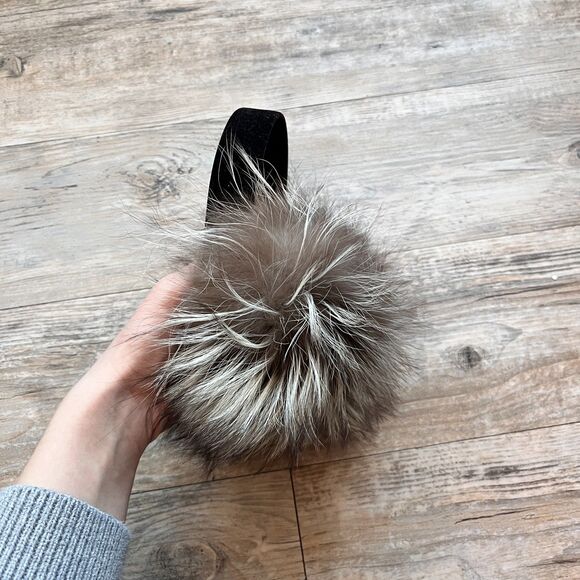Real Fur Ear Muffs Brown Cream Fox Fur Style Plush Winter Warm Luxury Nordic main image 4